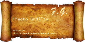 Frecko Gréta névjegykártya